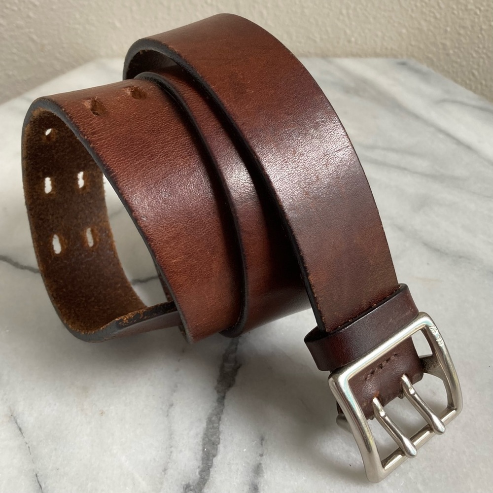 Vintage Ralph Lauren Italian Leather Belt Size 36” Long Made In Italy RL 97